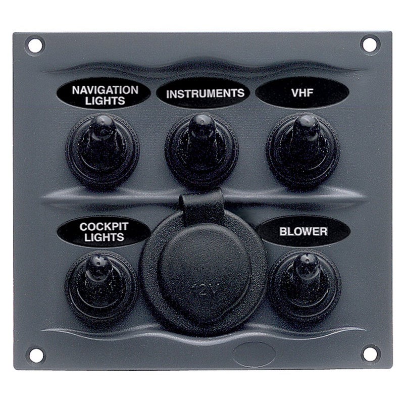 BEP 900-5WPS Black Waterproof Panel with 5 Switches